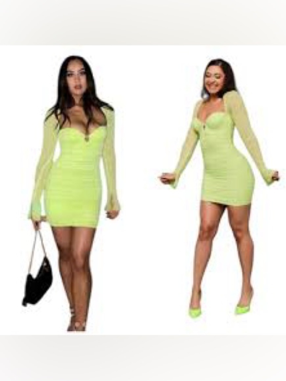 Oh Polly  Lime Green Embellished Lime Dress 🟢 - Picture 2 of 13